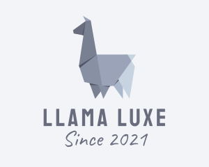 Alpaca Llama Origami  logo design