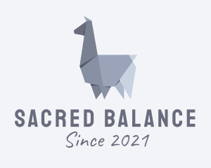 Alpaca Llama Origami  logo design