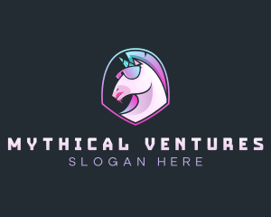 Unicorn Glasses Gamer logo design