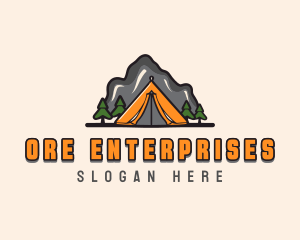 Mountain Camping Exploration Logo