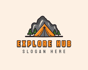 Mountain Camping Exploration logo design