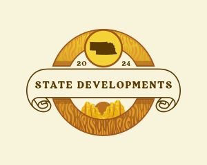 Nebraska State Map logo design