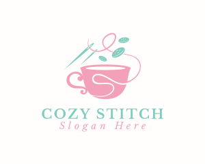 Sewing Cup Needle logo design