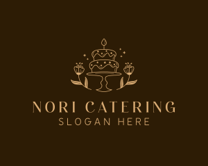 Floral Cake Wedding logo design