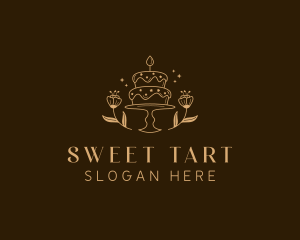 Floral Cake Wedding logo design