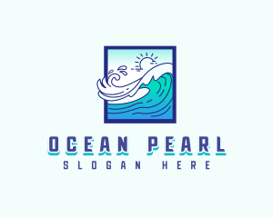 Tsunami Ocean Wave logo design