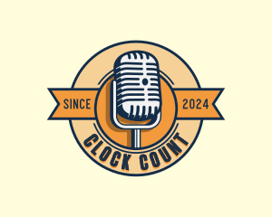 Podcaster Microphone Radio logo design