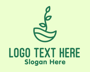 Green Natural Eco Plant logo design