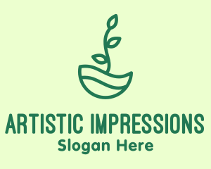 Green Natural Eco Plant logo design