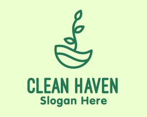 Green Natural Eco Plant logo design