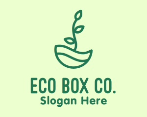 Green Natural Eco Plant logo design