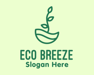 Green Natural Eco Plant logo design