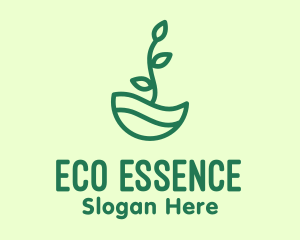 Green Natural Eco Plant logo design