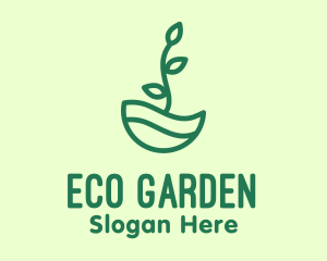 Green Natural Eco Plant logo design