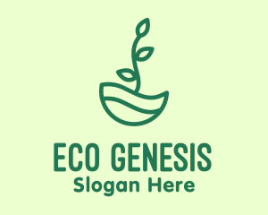 Green Natural Eco Plant logo design