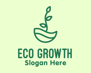 Green Natural Eco Plant logo design