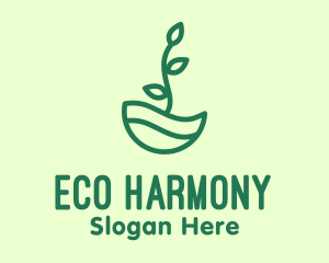 Green Natural Eco Plant logo design