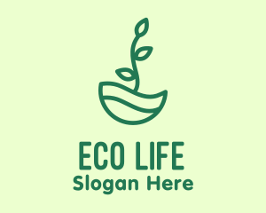 Green Natural Eco Plant logo design