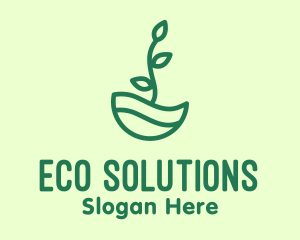 Green Natural Eco Plant logo design