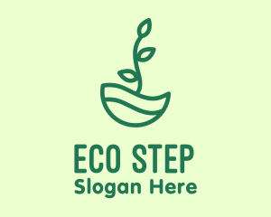 Green Natural Eco Plant logo design