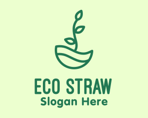 Green Natural Eco Plant logo design