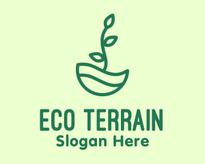 Green Natural Eco Plant logo design