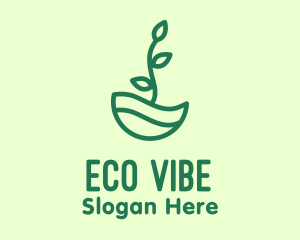 Green Natural Eco Plant logo design