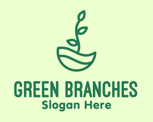 Green Natural Eco Plant logo design