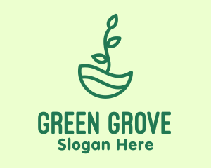 Green Natural Eco Plant logo design