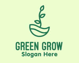 Green Natural Eco Plant logo design