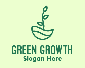 Green Natural Eco Plant logo design