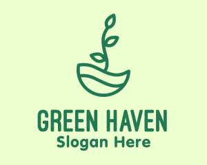 Green Natural Eco Plant logo design