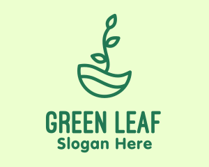 Green Natural Eco Plant logo design