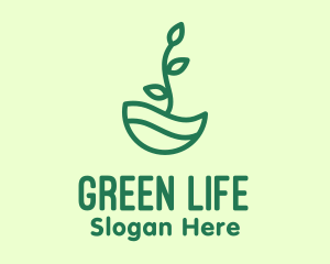 Green Natural Eco Plant logo design