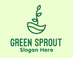 Green Natural Eco Plant logo design