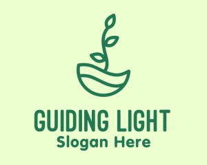 Green Natural Eco Plant logo design