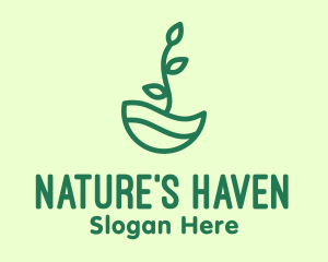 Green Natural Eco Plant logo design