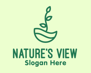 Green Natural Eco Plant logo design