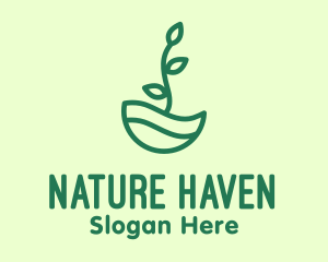 Green Natural Eco Plant logo design