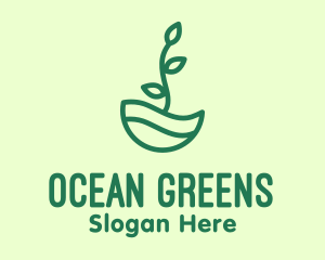 Green Natural Eco Plant logo design