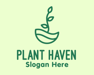 Green Natural Eco Plant logo design