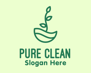 Green Natural Eco Plant logo design