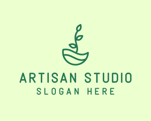 Green Natural Eco Plant logo design