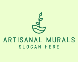 Green Natural Eco Plant logo design