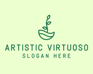 Green Natural Eco Plant logo design