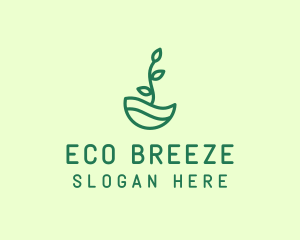 Green Natural Eco Plant logo design