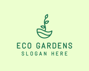 Green Natural Eco Plant logo design