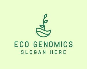 Green Natural Eco Plant logo design