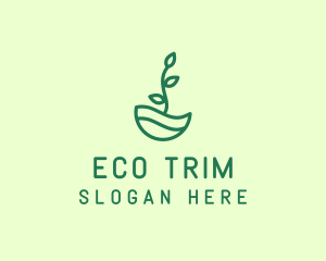 Green Natural Eco Plant logo design