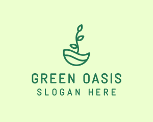 Green Natural Eco Plant logo design